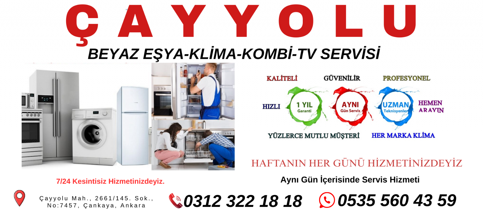 ÇAYYOLU Beyaz Eşya Servisi